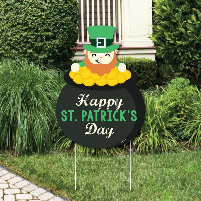 Big Dot of Happiness St. Patrick's Day - Party Decorations - Saint Paddy's Day Party Welcome Yard Sign, 1 of 9