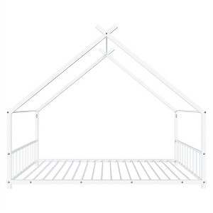 Karl Home Twin Size Montessori Floor Bed Metal House Bed Frame For Kids - 1 of 4