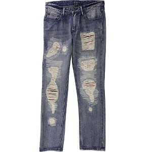 I.N.C International Concepts Mens Plaid Patched Straight Leg Jeans, Blue, 34W x 34L - 1 of 2