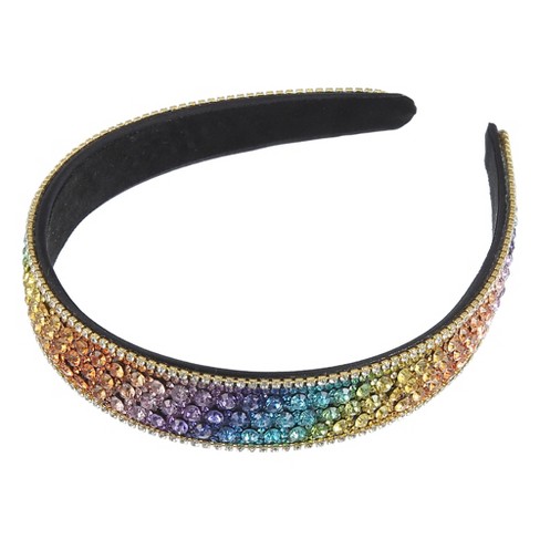 Unique Vintage Rainbow Rhinestone Headband