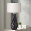 Pacific Coast Lighting Star Burst 30 1/2" Tall Large Modern End Table Lamp Black Onyx Geometric Pattern Single White Shade Living Room Bedroom Bedside - 2 of 4