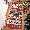 2x6 Christmas Foldable Runner Rug, Washable Low Pile Non-Shedding Carpet for Living Room Bedroom, Red/Green Holiday Floor Mat - 2 of 4
