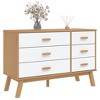 vidaXL Drawer Cabinet OLDEN White and Brown Solid Wood Pine - 4 of 4