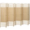 HOMCOM 8 Panel Room Divider, Folding Privacy Screen, 5.6' Room Separator, Wave Fiber Freestanding Partition Wall Divider, Natural - 4 of 4
