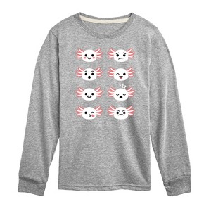 Boys' - Instant Message - Axolotl Emotion Grid Long Sleeve Graphic T-Shirt - 1 of 4