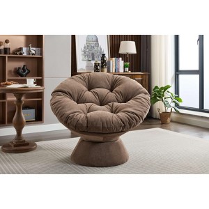 Papasan Chair w/Cushion and Frame,Oversized Comfy Chenille Upholstered Round Swivel Accent Chair for Living Room Bedroom - 1 of 4