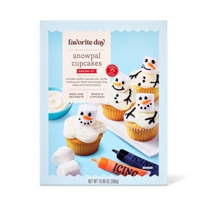 Holiday Snowman Vanilla Cupcake Kit - 10.86oz - Favorite Day™ - 1 of 4