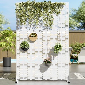 Dovelina Outdoor Freestanding Metal Privacy Screen Decorative Garden Fence - 1 of 4