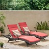 GDFStudio Olivia Gray Rattan Armed Adjustable Chaise Lounges with Cushion(Set of 2) - 2 of 4