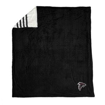 NFL Atlanta Falcons Embossed Logo Faux Shearling Stripe Blanket