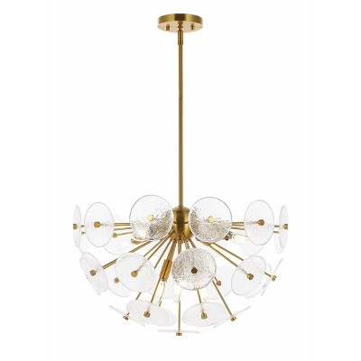 Miri 24" Brass and Glass 6-Light LED Pendant