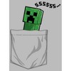 Juniors Womens Minecraft Faux Pocket Creeper T-Shirt - 2 of 4