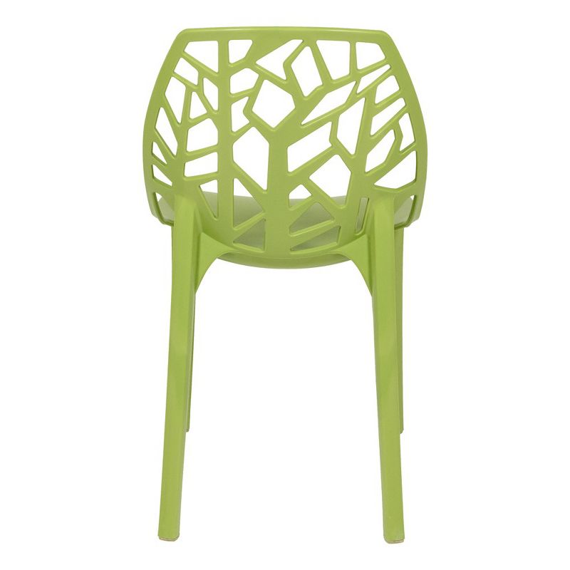 LeisureMod Cornelia Modern Plastic Dining Chair with Cut-Out Tree Design, Set of 2, 5 of 10