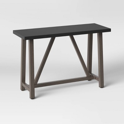 Faux Wood Patio Console Table with Faux Concrete Tabletop - Smith & Hawken™