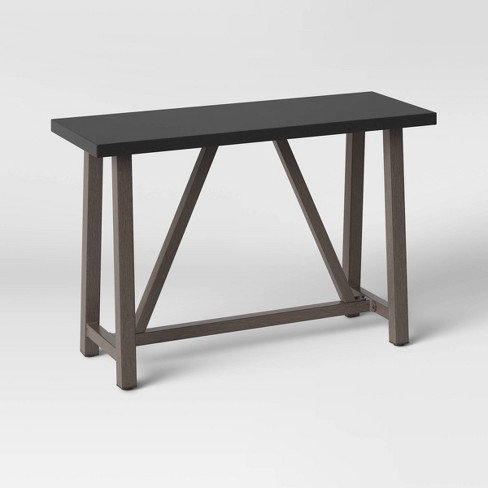 Faux Wood Patio Console Table with Faux Concrete Tabletop - Smith & Hawken™ - image 1 of 4