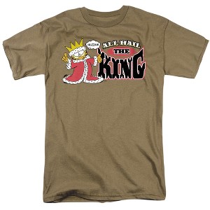 Garfield All Hail The King Adult T-Shirt Safari Green - 1 of 4