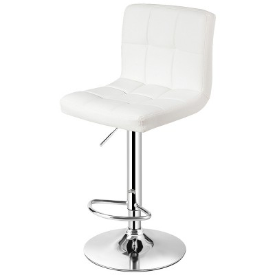 Tangkula Height Adjustable Swivel Bar Stool PU Leather Bistro Pub Chair W/Backrest