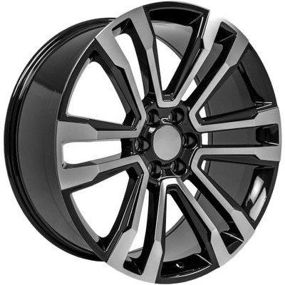 OE Wheels LLC CV44-22090-6550-24MB Black Machined Wheel Painted (22 x 9. inches /6 x 139 mm, 24 mm Offset)