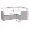 vidaXL 4 Piece Patio Sofa Set with Cushions Black and Cream - Without Table - 3 of 4