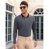 Men's Long Sleeve Polo Shirts Regular Fit Collared T-Shirt Casual Workout Golf Shirts - 4 of 4