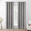 Thermaplus 100% Polyester Mason Lightweight Texture Printed Blackout Grommet Curtain Panel Silver - 2 of 4