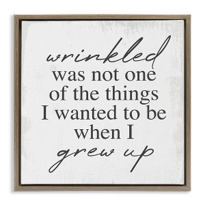 Stupell Industries Sassy Wrinkled Aging Phrase Floating Frame Canvas Art, Brown, 18" x 18" - 1 of 4