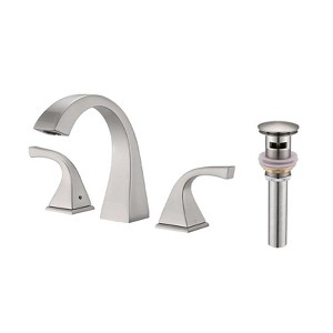 LunaLulink 2-Handle Bathroom Sink Faucet with Drain, Brushed Nickel - 1 of 4