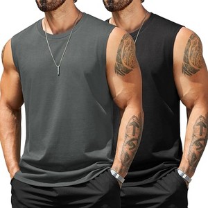 COOFANDY Men's Tank Top Cotton Workout Sleeveless Muscle T Shirts Casual Summer Tank Shirts - 1 of 4