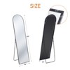 GlasFlength Full Length Mirrors Floor Standing Mirror, Wall Mirror with Stand Aluminum Alloy Thin Frame, Arched Black 59"*11"*16" - 4 of 4
