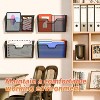 Simple Trending 6 Pockets Wall File Organizer Storage for Office, Metal Mesh Mounted Hanging File Holder, Black - 3 of 4
