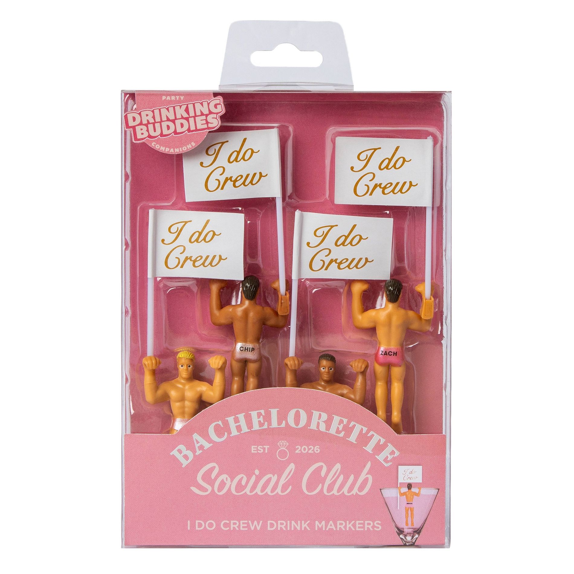 NPW 4pc Bachelorette Drinking Buddies Colorful