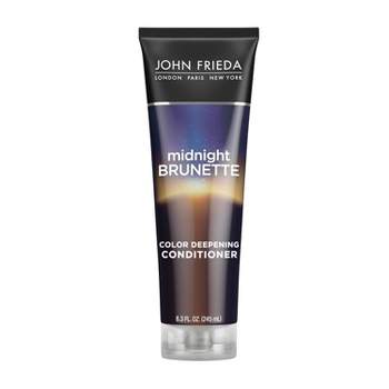 John Frieda Midnight Brunette Color Deepening Conditioner, Brunette Hair Cocoa and Evening Primrose Oil - 8.3oz