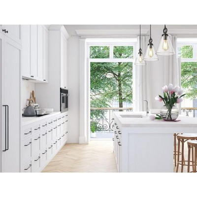 Harper Matte Black and Glass Conical Pendant Light