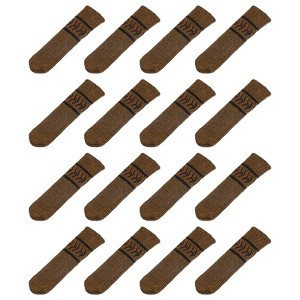 Unique Bargains Knitted Non-Slip Durable Chair Leg Socks Protectors for Hardwood Floors 16 Pcs - 1 of 4