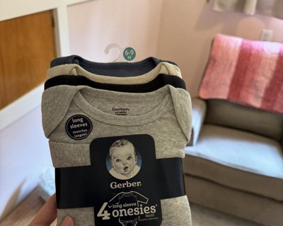 Gerber Baby 4pk Long Sleeve Onesies : Target