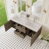 Whisen Floating Wall-Mounted Bathroom Vanity with Resin Sink, Water-Resistant Timber Cabinets and Drawers - 2 of 4