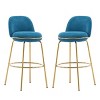 Set of 4 Counter Height Upholstered Bar Stools,Indoor Armless Counter Stools with Low Backrest,Metal Dining Room Bar Chairs-Baofuwish - 2 of 4