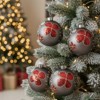 SEVOBAL Tree Ornaments 4PCS Set 4.7" Christmas Glass Ball Ornaments Holiday Hanging Tree Decorations for Party Holiday Decor, Gray, 4.7"*4.7"*4.7" - 4 of 4
