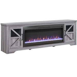 75-Inch Fireplace TV Stand for TVs up to 80" with 44-Inch Electric Fireplace - 1 of 4