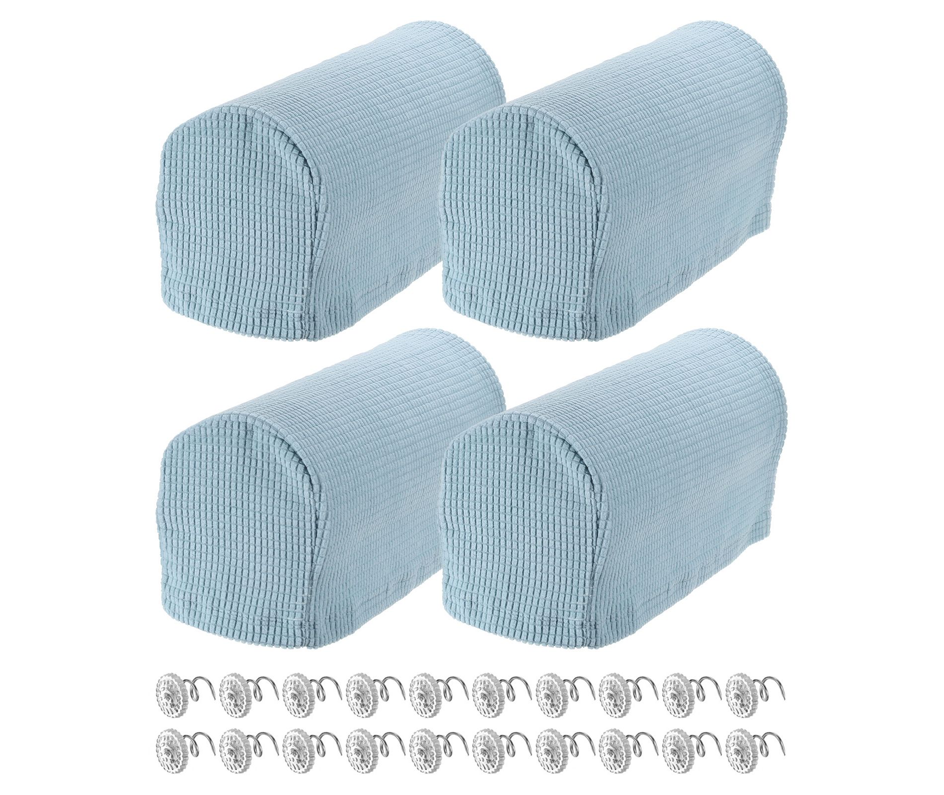 Unique Bargains Stretchy Anti-Slip Sofa Couch Armchair Covers with Pins 4 Pcs Denim Blue