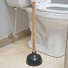Home Mart Goods Heavy Duty Toilet & Sink Bathroom Plunger with Wooden Handle - Set of 2 - 2 of 4