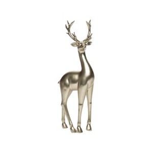 Transpac Resin 13 in. Gold Christmas Standing Reindeer Decor - 1 of 2