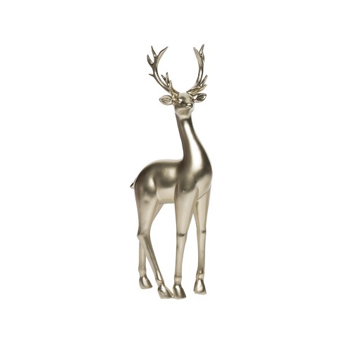 Transpac Resin 13 In. Gold Christmas Standing Reindeer Decor : Target