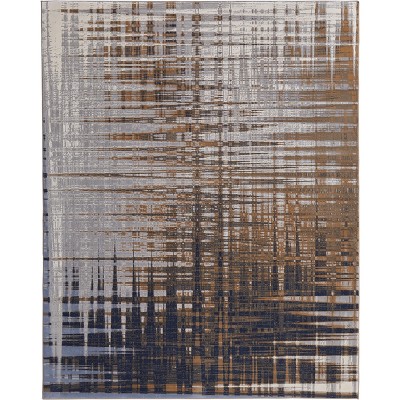 Clio Modern Abstract Blue/Orange/Gray Area Rug
