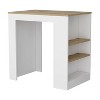 APRILSOUL Kitchen Island with 3-Side Shelves, Wengue/Ibiza Marble Top, Dining and Prep Station - 2 of 4