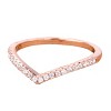 Slickblue Rose Goldtone 0.22 Ct. Chevron Ring for Women, Clear CZ Accent, Classic Prong Setting, Sizes 5-10 - 3 of 3
