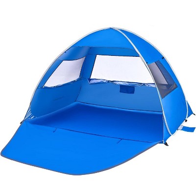 Boersma UPF 50+ Pop Up Beach Tent – Fits 4 people, easy setup, portable cabana with sun protection. Perfect for beach, camping, or outdoor shade.