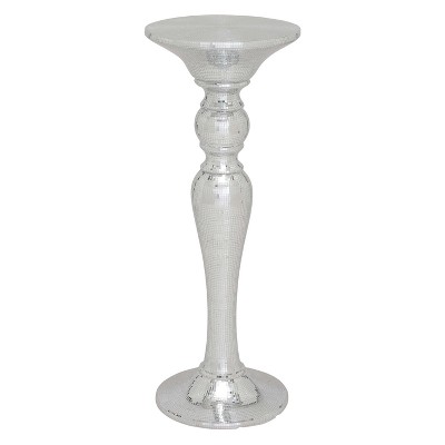 Resin Pedestal Accent Table Silver - Olivia & May