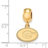 Black Bow Jewelry 14k Yellow Gold Plated Sterling Silver Georgia Bulldogs NCAA Bead Charm - 2 of 3