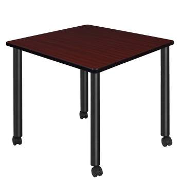 Kee Square Breakroom Dining Table with Mobile Legs - Regency